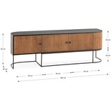 MOME TV komoda od masivnog manga u prirodnoj boji 160x55x40 cm Curve – | shoptok.hr