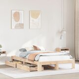 vidaXL Okvir kreveta bez madraca 120 x 190 cm od masivne borovine | shoptok.hr