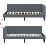 vidaXL Kutni okvir kreveta s uzglavljem Tamno siva 100 x 200 cm Baršun | shoptok.hr
