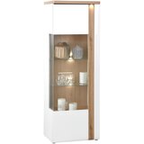Hom`in vitrina, barve hrasta, bela, visoki sijaj | Shoptok.si