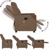  Masažni naslonjač od tkanine smeđi | shoptok.hr