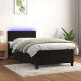  Box spring s madracem LED crni 90x190 cm baršun Cijene