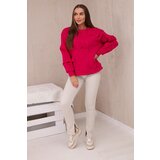 Kesi Insulated cotton sweatshirt with fuchsia-colored decorative bows | Shoptok.si