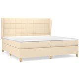 Maison Chic Box spring postelja - Vzmetna postelja z vzmetnico krem 200x200 cm blago SL7205, (21886742) | Shoptok.si