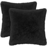  Presvlaka za jastuk 2 pcs HEERLEN Crna 45 x 45 cm PV flis | shoptok.hr