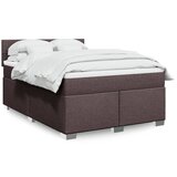 vidaXL Box spring postelja z vzmetnico temno rjava 140x200 cm blago Cene