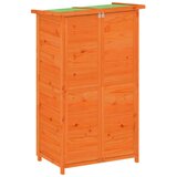 vidaXL Vrtna lopa za orodje rjava 83x57x140 cm trdna borovina | Shoptok.si