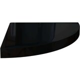 vidaXL Plutajuće kutne police 2 kom sjajne crne 35 x 35 x 3,8 cm MDF | shoptok.hr