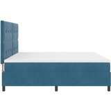 Box Spring Postelja z Vzmetnico Temno Modra 200x200 cm Žamet, (22052033) | Shoptok.si