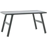  Vrtna klubska mizica črna 90x45x35 cm prašno lakirano jeklo | Shoptok.si