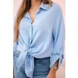 Kesi Włoski Cotton muslin shirt oversize blue | Shoptok.si