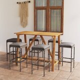  7-dijelni vrtni barski set s jastucima sivi | shoptok.hr