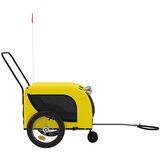 Prikolica za bicikl za ljubimce žuto-crna od tkanine i željeza | shoptok.hr