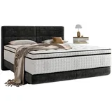 postelja boxspring 160 cm x 200 cm , tekstil črna