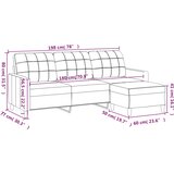  Trosjed s tabureom svjetložuti 180 cm od tkanine | shoptok.hr