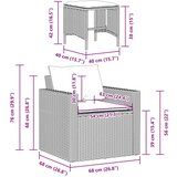  4-dijelni set vrtnih sofa od poliratana s jastucima sivi | shoptok.hr