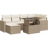 Maison Chic Seti vrtnega pohištva - Vrtna garnitura - Vrtni pohištvo set 7-delna z blazinami bež poli ratan, (21804747) | Shoptok.si