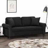 Dvosjed s ukrasnim jastucima crni 140 cm baršunasti | shoptok.hr