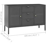 vidaXL Komoda antracit 105 x 35 x 70 cm od čelika i stakla | shoptok.hr