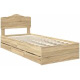  Krevetna konstrukcija Sonoma hrast 75 x 190 cm Inženjersko Drvo Smeđa 196 x 78 x 90 cm | Shoptok.si