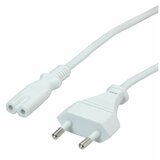 Value napajalni kabel Euro ploščati vtič do C7\, 2-polni\, bel\, 1 m 19.99.2090 tok napajalni kabel bela 1.00 m, (20414965) | Shoptok.si