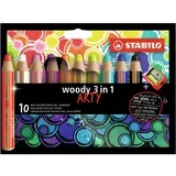 drvene bojice woody arty 3u1/ set 1/10