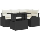  Sjedeća garnitura za vrt 5 kom. 4-Broj sjedala Crna Poli ratan 179 x 124 x 85 cm | Shoptok.si