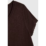 Marisse Brown Short-Sleeved Blouse | shoptok.hr