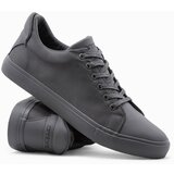 Ombre Casual one-color men&#039;s sneakers with combined materials - gray cene