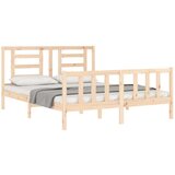  Kreveta s uzglavljem 160 x 200 cm od masivnog drva | shoptok.hr