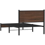  Metalni okvir kreveta bez madraca smeđi hrast 100x200 cm | shoptok.hr