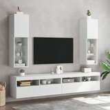 Furnova TV omarica z LED lučkami 2 kosa bela 30,5x30x102 cm, (21922827) Cene