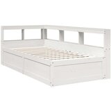  Krevet s regalom za knjige bez madraca bijeli 90x190cm borovina | shoptok.hr