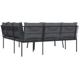  Set vrtnih sofa s jastucima crni od čelika i tekstilena | Eponuda.ba