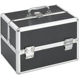 vidaXL Kovčeg za šminku 22 x 30 x 21 cm crni aluminijski | shoptok.hr