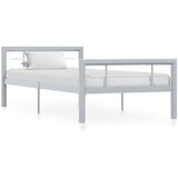  Posteljni okvir siv in bel kovinski 100x200 cm, (20606583) | Shoptok.si