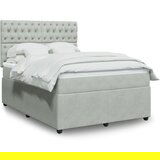 vidaXL Box spring postelja z vzmetnico svetlo siva 160x200 cm žamet Cene