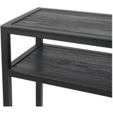 Spinder Design Črna stranska mizica s hrastovo mizno ploščo 30x120 cm Daniël – | Shoptok.si