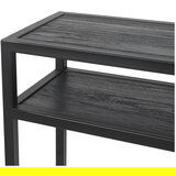 Spinder Design Crni pomoćni stol s hrastovom pločom stola 30x120 cm Daniël – | shoptok.hr
