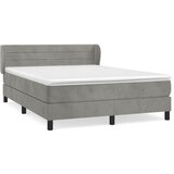 Maison Chic Box spring postelja - Vzmetna postelja z vzmetnico svetlo siva 140x200 cm žamet SL16251, (21895956) | Shoptok.si