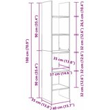 Ormarić za knjige Crni hrast 40 x 35 x 180 cm Konstruirano drvo | shoptok.hr