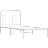  Metalni okvir za krevet s uzglavljem bijeli 100x190 cm | shoptok.hr
