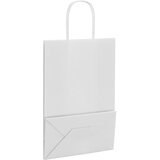  Papirnate vrećice 250 kom s ručkama bijele 21x11x31 cm | shoptok.hr