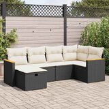  6-dijelni set vrtnih sofa s jastucima crni od poliratana Cijene