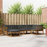  Set vanjskih sofa 6 kom. Prirodna i antracit Smeđa 325 x 166,5 x 73 cm | Shoptok.si