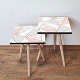 Hanah home 2Shp318 - Pink PinkBeigeGrey Nesting Table (2 Pieces) | ePonuda.com