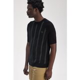 Fred Perry Majice & Polo majice STRIPE KNITTED T-SHIRT Črna | Shoptok.si