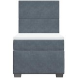 Box spring krevet s madracem tamnosivi 90x200 cm baršunasti | shoptok.hr