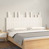 vidaXL Stensko posteljno vzglavje belo 146,5x3x80 cm trdna borovina | Shoptok.si