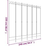 Sobna pregrada s 6 panela crna 240x220 cm od tkanine | shoptok.hr